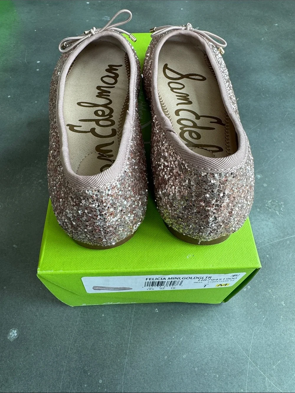 Sam Edelman Girls Glitter Ballet Flats in Blush Pink